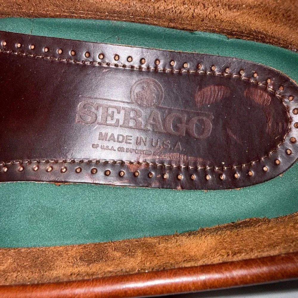 New Vintage Sebago Broadway Loafers Leather Shoes Brown Men's Size 13D USA Made